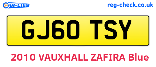 GJ60TSY are the vehicle registration plates.