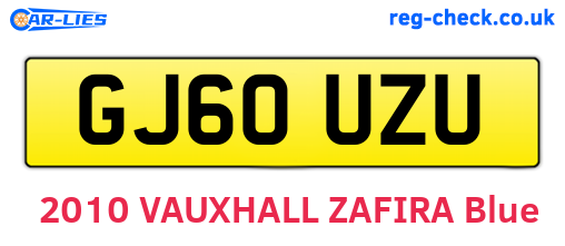 GJ60UZU are the vehicle registration plates.