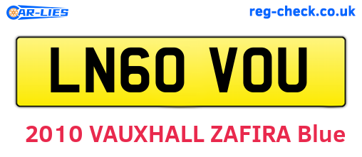 LN60VOU are the vehicle registration plates.