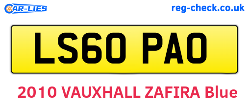 LS60PAO are the vehicle registration plates.