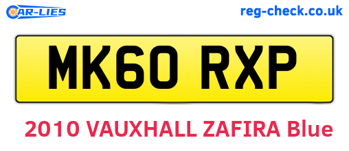 MK60RXP are the vehicle registration plates.