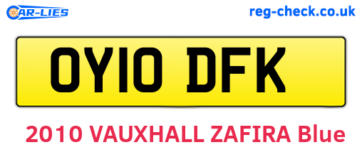 OY10DFK are the vehicle registration plates.