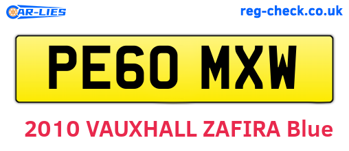 PE60MXW are the vehicle registration plates.
