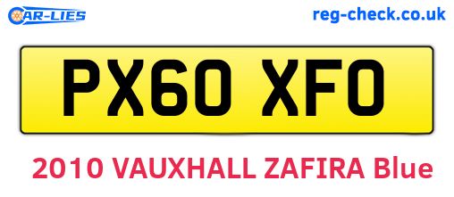 PX60XFO are the vehicle registration plates.