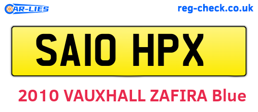 SA10HPX are the vehicle registration plates.