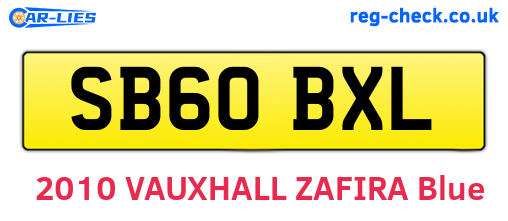 SB60BXL are the vehicle registration plates.