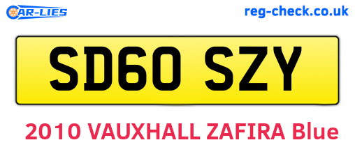 SD60SZY are the vehicle registration plates.