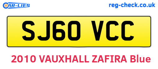 SJ60VCC are the vehicle registration plates.