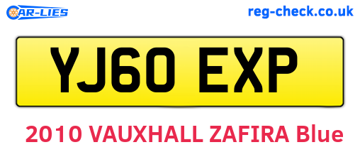 YJ60EXP are the vehicle registration plates.