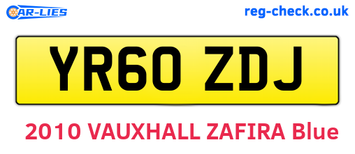 YR60ZDJ are the vehicle registration plates.