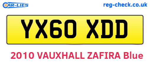 YX60XDD are the vehicle registration plates.