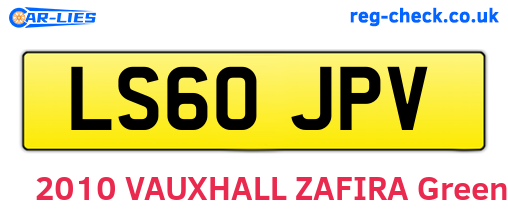 LS60JPV are the vehicle registration plates.