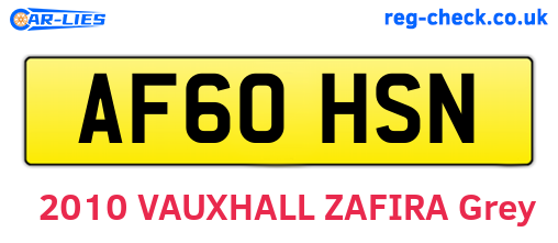 AF60HSN are the vehicle registration plates.