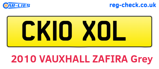 CK10XOL are the vehicle registration plates.