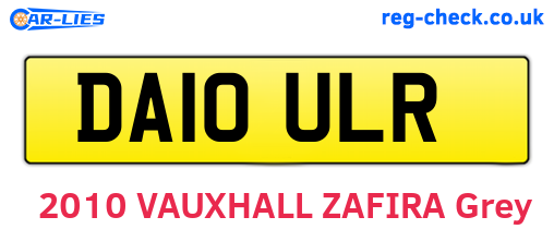 DA10ULR are the vehicle registration plates.