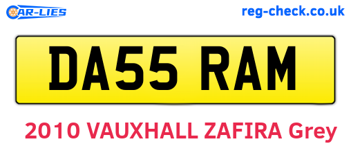 DA55RAM are the vehicle registration plates.