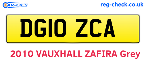 DG10ZCA are the vehicle registration plates.