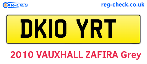 DK10YRT are the vehicle registration plates.