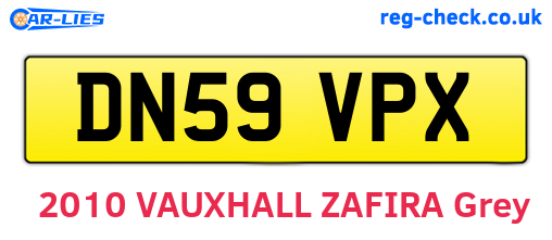 DN59VPX are the vehicle registration plates.