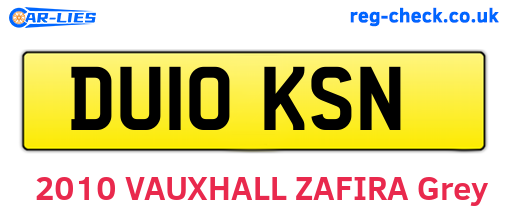DU10KSN are the vehicle registration plates.