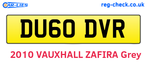 DU60DVR are the vehicle registration plates.