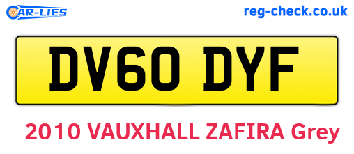 DV60DYF are the vehicle registration plates.