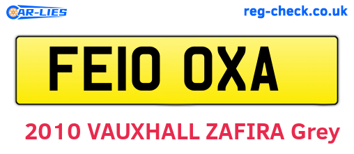 FE10OXA are the vehicle registration plates.