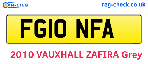 FG10NFA are the vehicle registration plates.