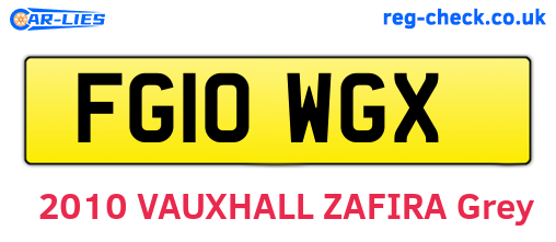 FG10WGX are the vehicle registration plates.
