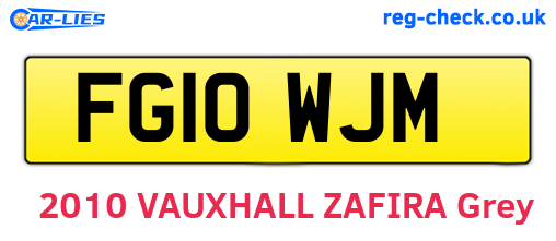 FG10WJM are the vehicle registration plates.