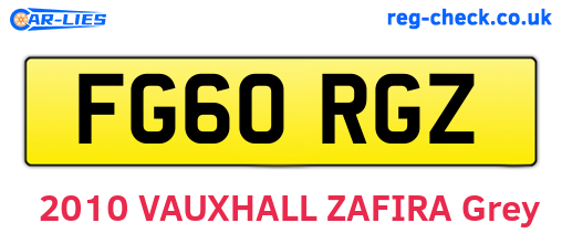 FG60RGZ are the vehicle registration plates.