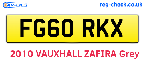 FG60RKX are the vehicle registration plates.