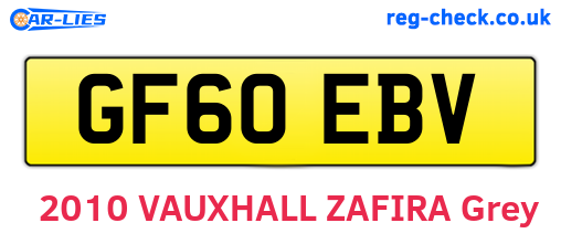 GF60EBV are the vehicle registration plates.
