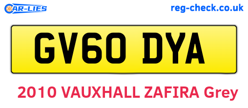 GV60DYA are the vehicle registration plates.