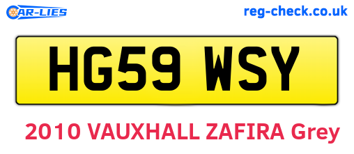 HG59WSY are the vehicle registration plates.