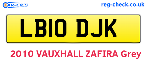 LB10DJK are the vehicle registration plates.