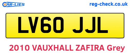 LV60JJL are the vehicle registration plates.
