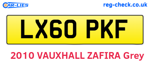 LX60PKF are the vehicle registration plates.