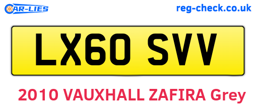 LX60SVV are the vehicle registration plates.