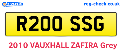 R200SSG are the vehicle registration plates.