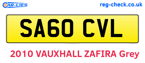 SA60CVL are the vehicle registration plates.