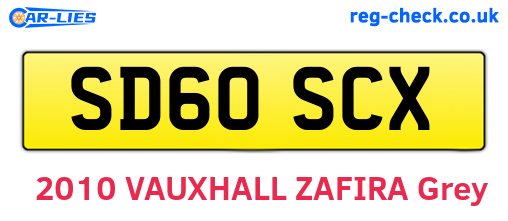 SD60SCX are the vehicle registration plates.