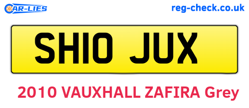 SH10JUX are the vehicle registration plates.