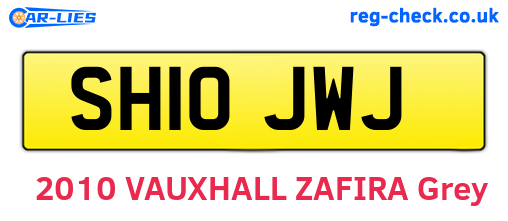 SH10JWJ are the vehicle registration plates.