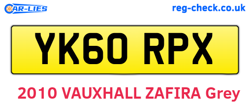 YK60RPX are the vehicle registration plates.