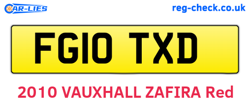 FG10TXD are the vehicle registration plates.