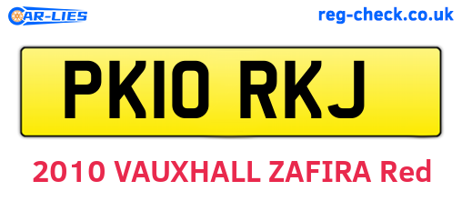 PK10RKJ are the vehicle registration plates.