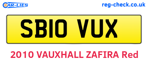 SB10VUX are the vehicle registration plates.