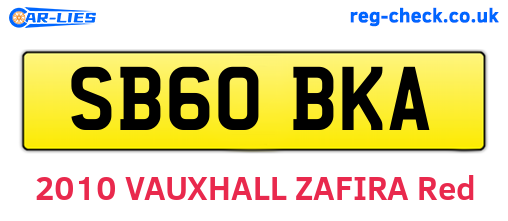SB60BKA are the vehicle registration plates.