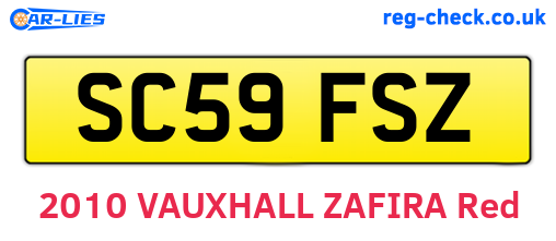 SC59FSZ are the vehicle registration plates.
